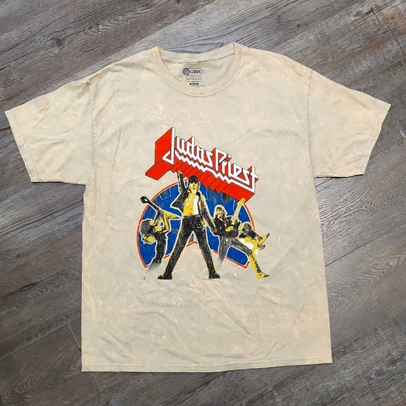 Judas Priest Global Graphic Band T-shirt. UNISEX Men's Size Medium - Picture 2 of 7
